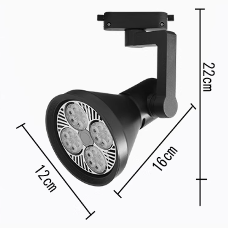 Spotlight  super bright commercial Par30 track light ceiling light rail type background wall LED single light Speaker style Black image4