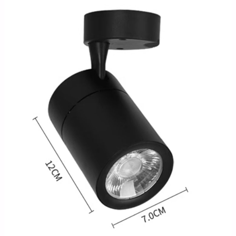Spotlight  super bright commercial Par30 track light ceiling light rail type background wall LED single light Straight tube style Black image2