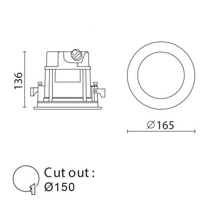 GFN ODG106B IP66 Recessed Ceiling Light (Black) image2